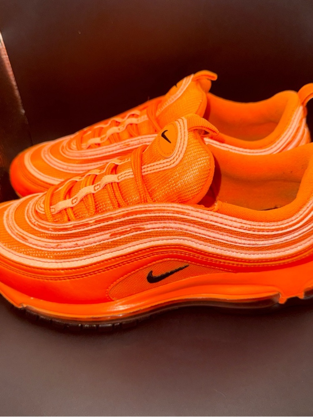 Size 9 - Nike Air Max 97 Atomic Orange Wmns, DM8338-800, Clean, No Box, Good - Picture 2 of 10